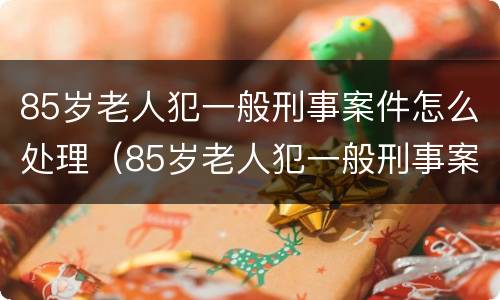 85岁老人犯一般刑事案件怎么处理（85岁老人犯一般刑事案件怎么处理好）