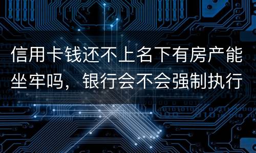 信用卡钱还不上名下有房产能坐牢吗，银行会不会强制执行