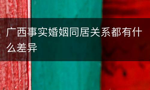 广西事实婚姻同居关系都有什么差异