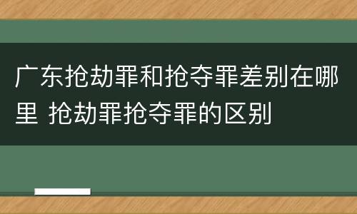 广东抢劫罪和抢夺罪差别在哪里 抢劫罪抢夺罪的区别