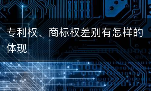 专利权、商标权差别有怎样的体现